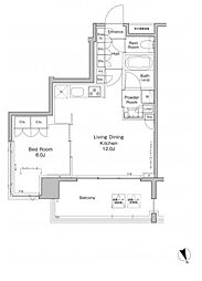 プラウドフラット東日本橋 6階1LDKの間取り