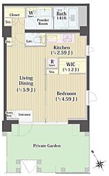 パークティアラ北馬込 1LDKの間取図画像