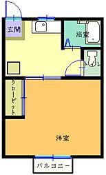 シフォン 2階1Kの間取り