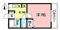 シティハイムグランツ 1Kの間取図画像