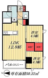 都営新宿線 篠崎駅 徒歩5分の賃貸マンション 7階2LDKの間取り