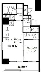 イエリ川崎 1LDKの間取図画像