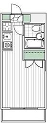 ベルハイム初台 3階ワンルームの間取り