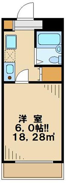 檜の森ハイツ 206｜東京都多摩市東寺方(賃貸マンション1K・2階・18.28㎡)の写真 その2