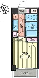 エアフォルク鷺沼 1Kの間取図画像