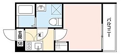 サヴォイ北千住 1Kの間取図画像