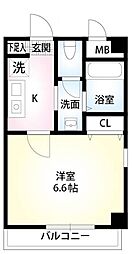 カレラI 6階1Kの間取り