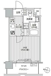 コスモグランス南品川 1Kの間取図画像