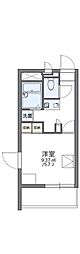 レオパレスサンボーン 2階1Kの間取り