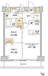 リビオメゾン南砂町 13階2LDKの間取り