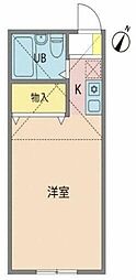 木村ハイツ ワンルームの間取図画像