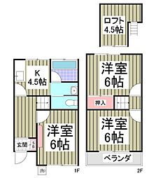 ニューファミリー北柏B棟 3Kの間取図画像