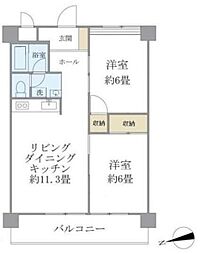シャルム・K・カーサ 4階2LDKの間取り