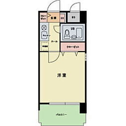 ラ・レジダンス・ド・レーヌ 1Kの間取図画像