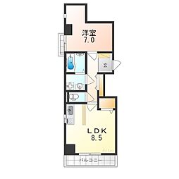 Wan’s Style阿倍野 5階1LDKの間取り