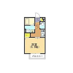 Ｊ・グランデ・神戸谷上 2階1Kの間取り