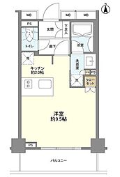 グローリオ東新宿 ワンルームの間取図画像