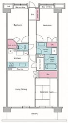 レジディア葛西 3階3LDKの間取り