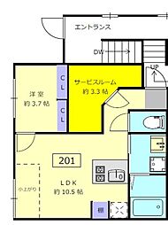 ロータス中野新橋 1階1SLDKの間取り
