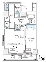 オーパスレジデンス南青山 6階1LDKの間取り