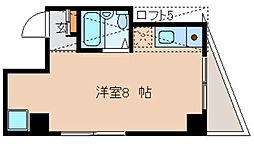 ロドス ワンルームの間取図画像