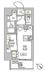 アークマーク大塚 1DKの間取図画像