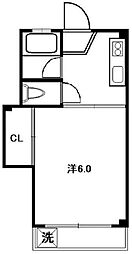 ロアールハイツ 1Kの間取図画像