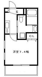 リリックコートパセオ 1Kの間取図画像