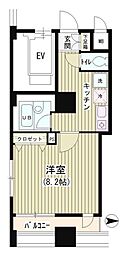 アクアコート 1Kの間取図画像