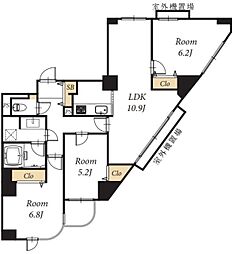 アドリーム文京動坂 11階3LDKの間取り