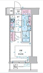 ジェノヴィア西川口III 10階1Kの間取り