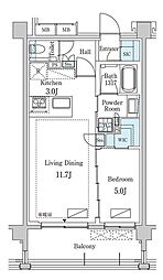 グランドゥールプレミアム代々木大山 3階1LDKの間取り