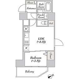 リテラス浅草橋イースト 1LDKの間取図画像