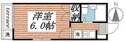 サンヒルズ赤塚 1Kの間取図画像