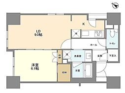 ラサンテ五反田 11階1Kの間取り
