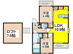 ルミエール上北沢 2LDKの間取図画像