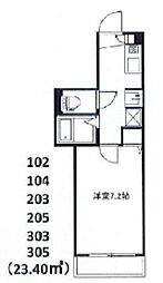 フェリーチェ高松町 2階1Kの間取り