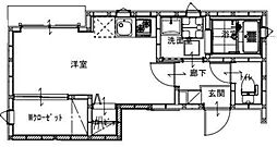 Cecil 3階1DKの間取り