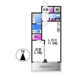 VITA荒本 1LDKの間取図画像