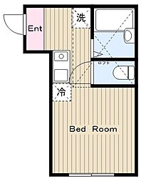 小田急江ノ島線 南林間駅 徒歩11分の賃貸アパート 1階1Kの間取り