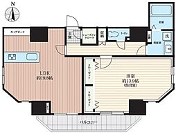 プライムブリス森下スタジオ 1LDKの間取図画像