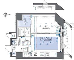 ズーム秋葉原 11階1LDKの間取り