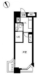 スカイコート新宿壱番館 5階1Kの間取り