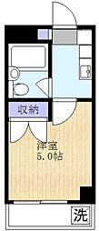 スクエアハイム3 1Kの間取図画像