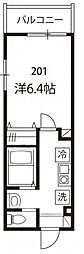 MELDIA八広5 1Kの間取図画像