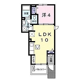 ルラシオン 1階1LDKの間取り