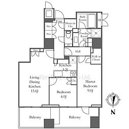 三田ガーデンヒルズPARK MANSION 2LDKの間取図画像
