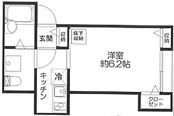 ルミエール 1階1Kの間取り