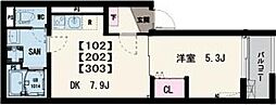 江戸川区小松川4丁目マンション 1DKの間取図画像