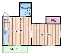 京阪本線 野江駅 徒歩5分の賃貸マンション 5階1DKの間取り